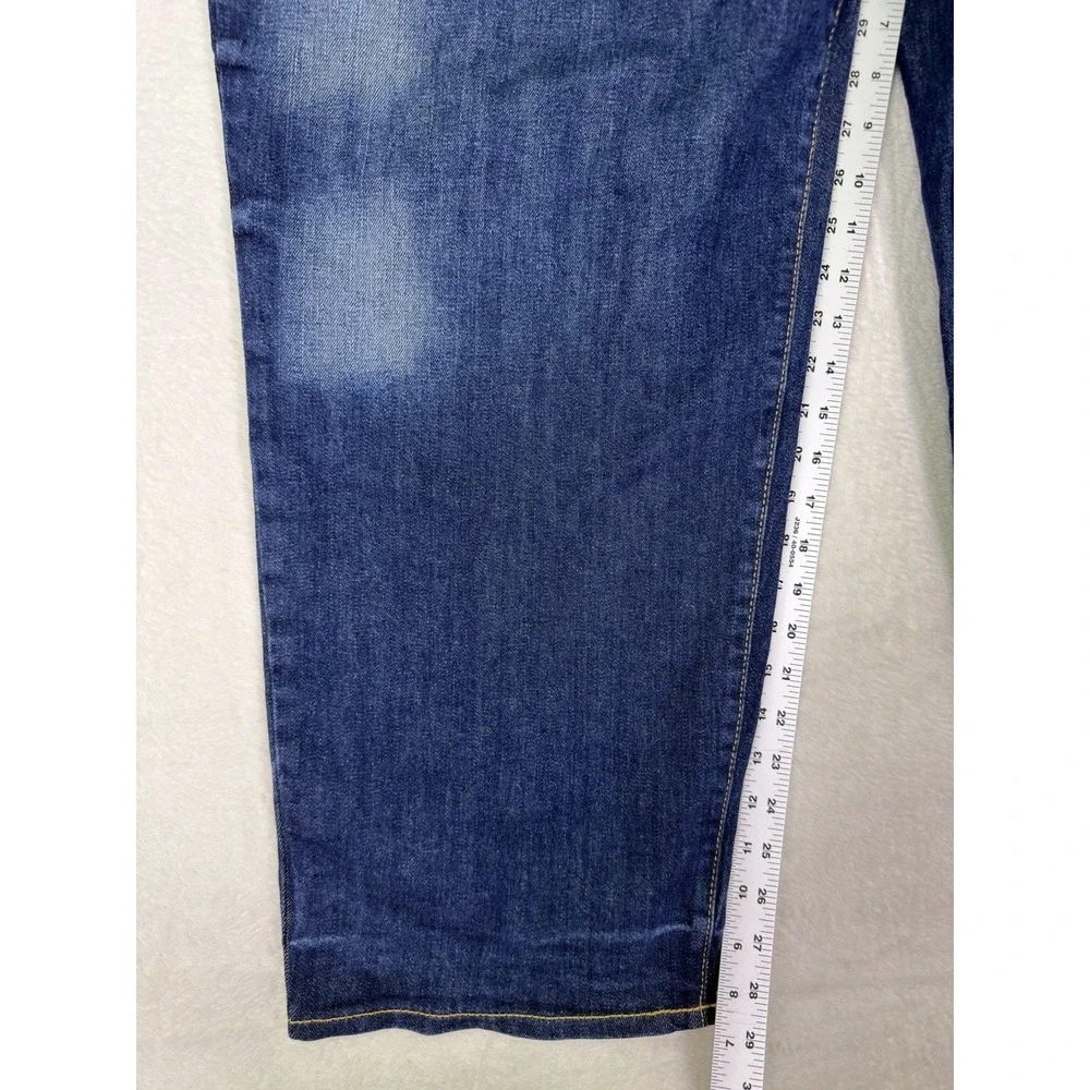 New Old Navy Jeans Womens 24 Plus Blue Dark Wash High Rise OG Loose Straight